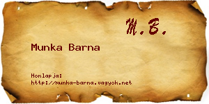 Munka Barna névjegykártya