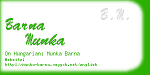 barna munka business card